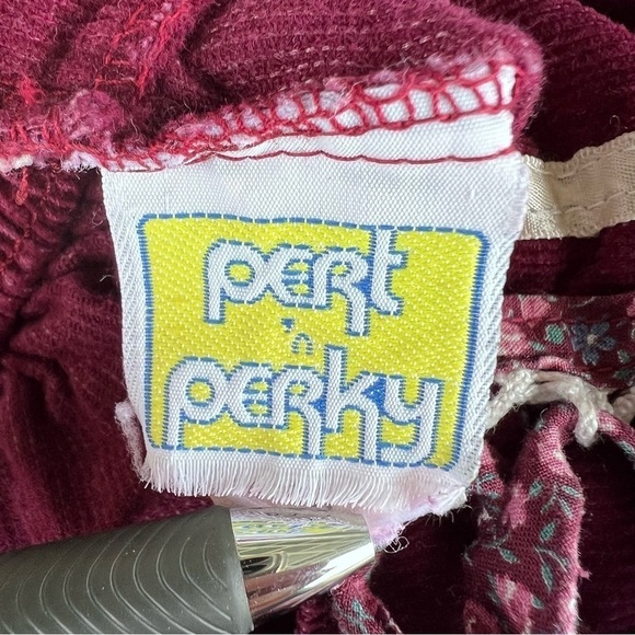 VTG Prairie Skirt Gunne Sax Style Corduroy Calico Ditzy Floral Lace 6X USA 70s - Picture 12 of 13